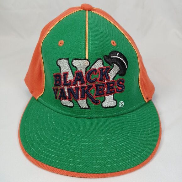 Black Yankees Negro Leagues Baseball Hat Orange/Green J‑HEAD L/XL - Picture 1 of 8